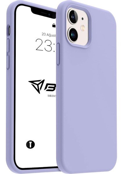 Kılıf Ince Sıvı Silikon 3 Katmanlı Tam Kaplamalı Yumuşak Jel Kauçuk Kılıf Kapak (Koyu Lila, 11)