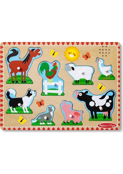 & Doug Sesli Ahşap Yapboz, Çiftlik Hayvanları, 2 Yaş ve Üzeri Erkek ve Kız Çocuk Için Hediye