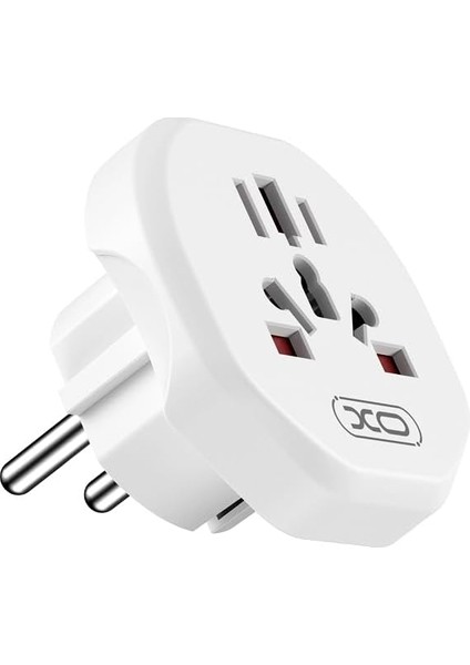 Xo Is Beauty Evrensel Çoklu Seyahat Adaptörü WL23| Eu To (Usa,eu,jan,uk,aus,cn) – 2500W Güç Destekli, Çoklu Ülke Uyumlu, Kompakt ve Güvenli Dönüştürücü, Akım Korumalı | Beyaz