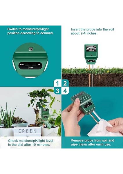 Toprak Nemi Ölçer, Toprak Ph Ölçer, 3'ü 1 Arada Dijital Toprak Test Kitleri, Toprak Nemi/ışık/ph Özellikli, Bitki Bakımı Için Bahçe Alet Kitleri, Ev ve Bahçe, Çim, Çiftlik, Iç ve Dış Mekan fırsatları