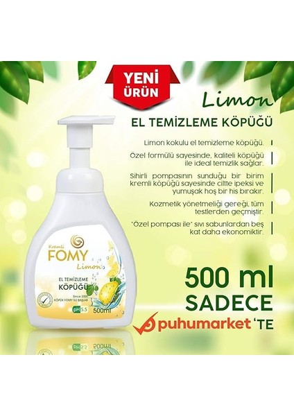 Limon Köpük Sabun El Yüz Vücut 500 ml fiyatları