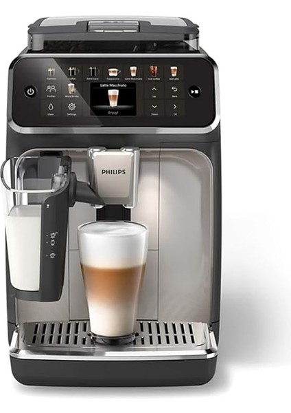 5500 Serisi Lattego Tam Otomatik Espresso Makinesi - 20 Sıcak ve Soğuk Içecek, Quickstart, Silentbrew Teknolojisi, Dokunmatik Ekran, Kolay Temizleme (EP5547/90) fırsatları