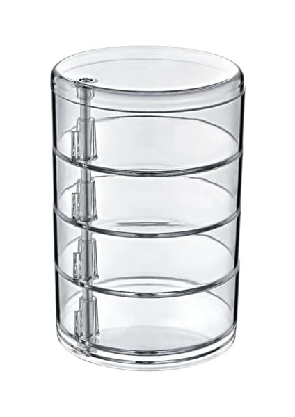 Arsimo Dönebilen 4 Katlı Silindir Takı ve Makyaj Düzenleyici, 17,9 x 13,1 x 12 cm