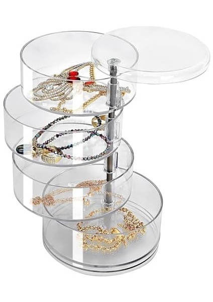 Arsimo Dönebilen 4 Katlı Silindir Takı ve Makyaj Düzenleyici, 17,9 x 13,1 x 12 cm modelleri