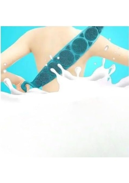 Neystore Çift Taraflı, Silikon Duş, Banyo Sırt Lifi, Sırt Temizlik Palası, Fırçası (Uzunluk 70 Cm) (Yeşil)