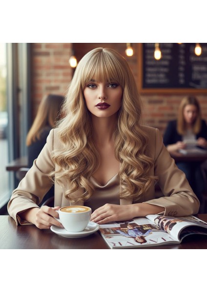 Dalgalı Perçemli Uzun Fiber Sentetik Peruk - Balköpüğü