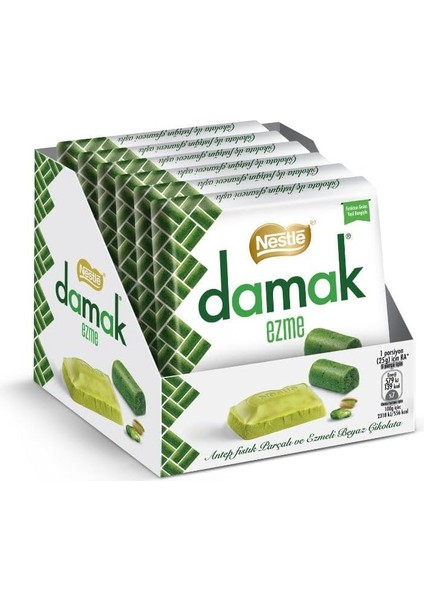 Nestlé Damak Ezme Antep Fıstığı Parçalı ve Ezmeli Beyaz Çikolata 6 x 55G