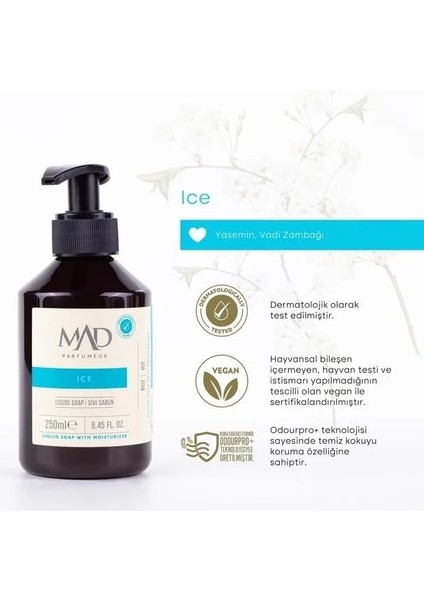 Mad Ice Sıvı Sabun 250 ml – Limon, Yasemin ve Amber ile Ferahlatıcı ve Arındırıcı El Temizliği