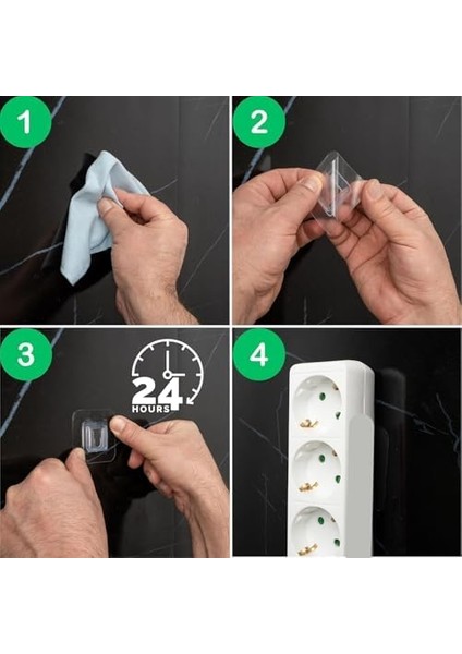 Yapışkanlı Çift Taraflı Kanca | 4 Çift | Iz Bırakmayan, Delik Açmayan, Çok Fonksiyonlu ve Mutfak Su Geçirmez Ev Duvar Askıları modelleri