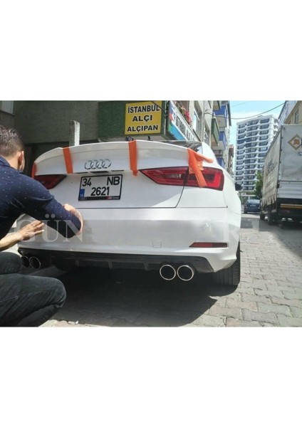 Audi A3 S3 2013-2016 Sedan Difüzör (Plastik) Parlak Siyah