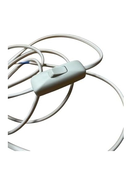 Adet Fişli Anahtarlı Arapuarlı Hazır Kablo | 2 Metre, 0.50 Mm² Beyaz |,, Masa Lambası, LED Trafosu Için Pratik Uzatma Kablosu (3) modelleri