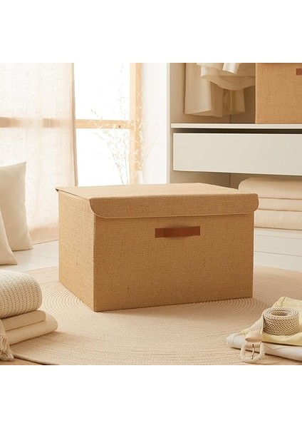 Home Textile Jüt Kapaklı Kutu 48 x 40 x 30 cm modelleri