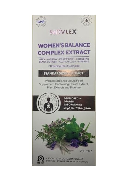 Novlex Women’s Balance Hayıt, Civanperçemi, Gilaburu, At Kuyruğu (Kırkkilit), Karayılan Otu, Testere Dişli Aslan Pençesi ve Piperin Ekstraktı (Ekstre) Içeren Sıvı Takviye Edici Gıda 250 ml fiyatları