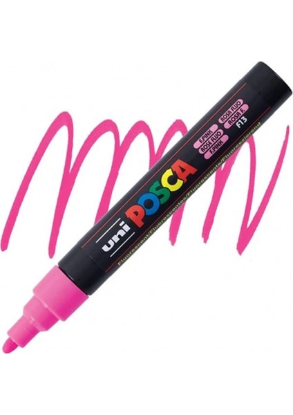 Uniball Posca (1.8-2.5) Su Bazlı Boyama Markörü Florasan Pembe( N ) (Uni-Pc-5m)