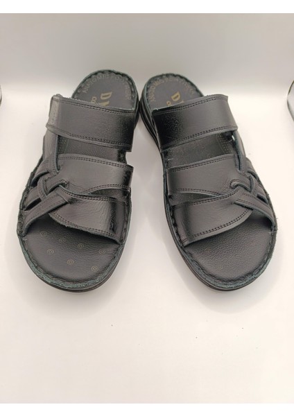 Erkek Hakiki Deri Terlik Yumuşak Puf Yazlık Ortopedik Terlik