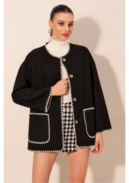 Kadın Bdart Çoban Dikişli Cepli Pamuklu Ceket Siyah fırsatları