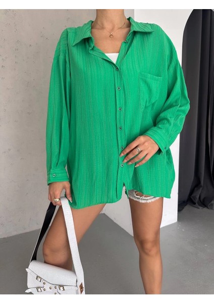 Ağaç Kabuğu Oversize Arkası Pileli Gömlek fiyatları