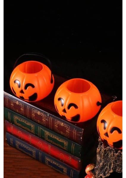 Bayramı Halloween Balkabağı Mini Şeker Kovası 6 Lı