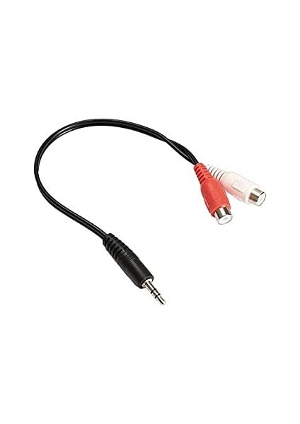 4227 3.5mm Stereo Erkek Dişi 2rca Tos Ses Kablo Çevirici Adaptör, Siyah