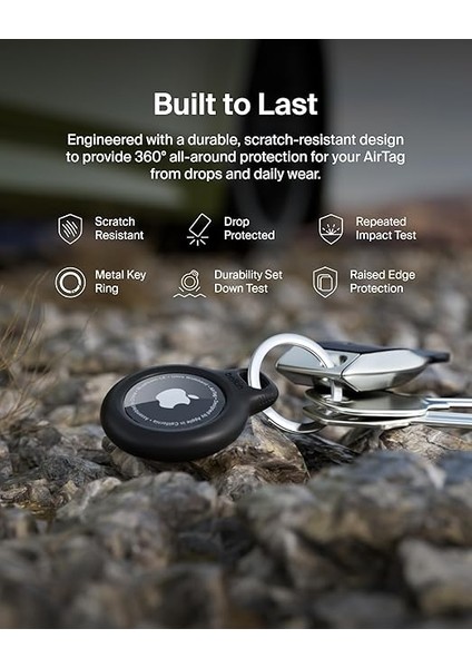 Airtag Için Anahtarlıklı Kılıf - 2'li Paket - Siyah indirimleri