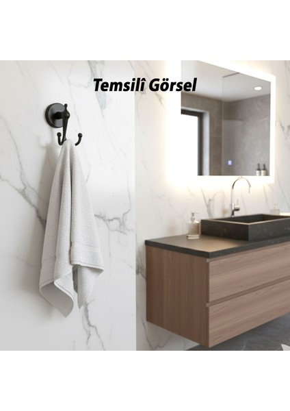 Dolce Mat Siyah Ikili Askılık Vidalı Paslanmaz Metal Duvar Askısı Banyo ve Mutfak Için fiyatları