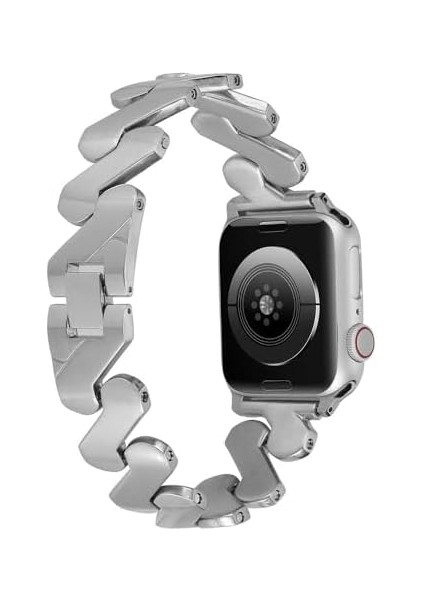 Ile Uyumlu 38MM/40MM Kordon Krd-80 Metal Strap Kayış Gümüş modelleri