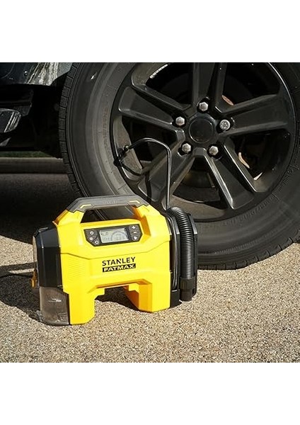 SXVI02001 12VOLT/18VOLT 160 Psı Dijital Basınç Göstergeli Lastik & Yatak Şişirme Pompası + Araç Süpürgesi + LED Lamba (Akü Dahil Değildir) indirimleri