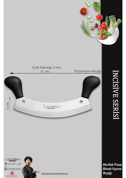 Incisive Serisi Mutfak Bıçak Börek Pizza Pide Bıçağı Kıyma Bıçağı Günlük Kullanım (MFT-531) fiyatları