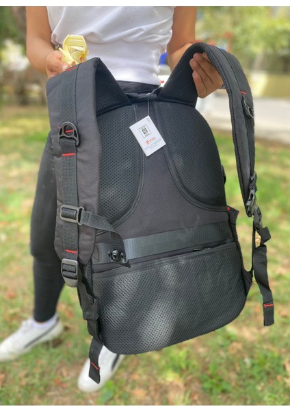 Ergonomik Çok Gözlü Siyah Laptop Sırt Çantası | Orta Boy Su Geçirmez Okul ve Günlük Çanta fiyatları