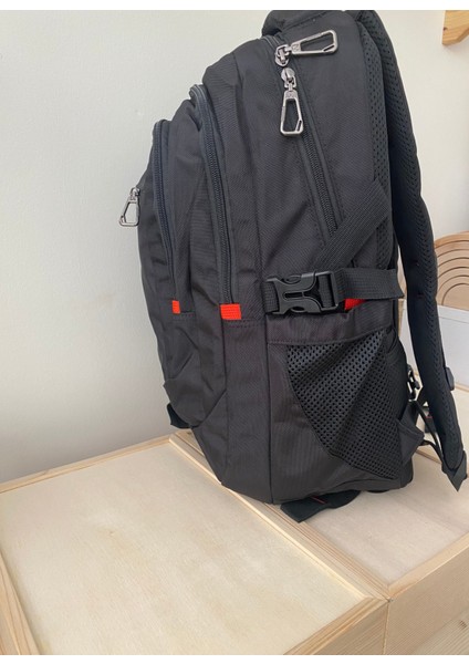 Ergonomik Çok Gözlü Siyah Laptop Sırt Çantası | Orta Boy Su Geçirmez Okul ve Günlük Çanta fırsatları
