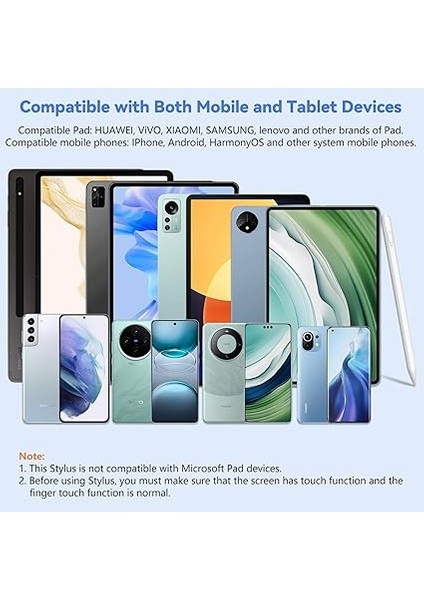 Evrensel Tablet Kalem Stylus Pen Tüm Tablet Telefonlar Için Android Samsung Lenovo Huawei Xiaomi Vivo Için 5 Uçlu, 1,5 mm Kalem Ucu 30 Dk Hızlı Şarj Manyetik Yapışma fiyatları