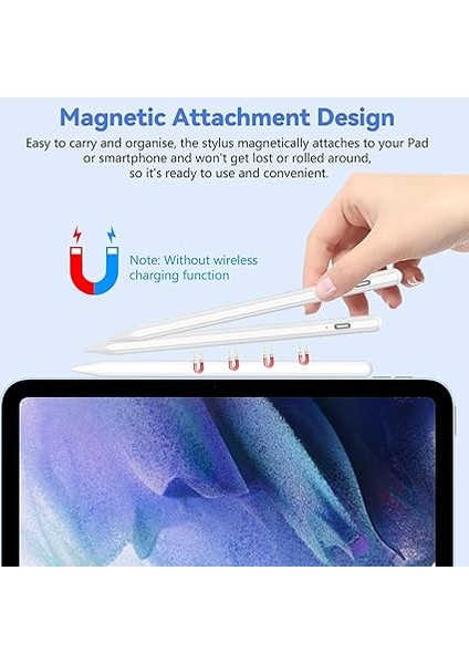Evrensel Tablet Kalem Stylus Pen Tüm Tablet Telefonlar Için Android Samsung Lenovo Huawei Xiaomi Vivo Için 5 Uçlu, 1,5 mm Kalem Ucu 30 Dk Hızlı Şarj Manyetik Yapışma indirimleri