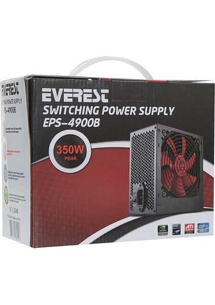 EPS-4900B Güç Kaynağı, PEAK-350W 3 x Sata 6+4 Pin, 12 cm Fanlı modelleri