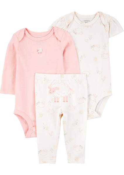 Kız Bebek Ekru 3lü Set