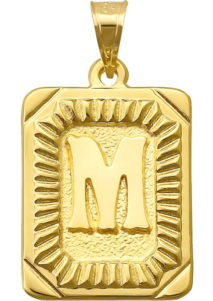 14 Ayar Altın M Harfi Kolye Ucu