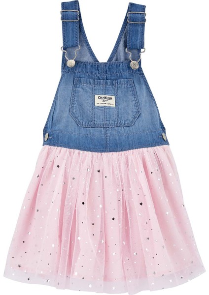 Küçük Kız Çocuk Etekli Salopet