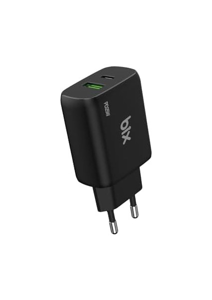 ZH-2U41T 25W Pd 3.0 Type-C & Usb-A Çift Bağlantı Noktalı Hızlı Şarj Siyah,, 15/14/13/12/pro Max, iPad Air/pro ve Daha Fazlası ile Uyumlu modelleri