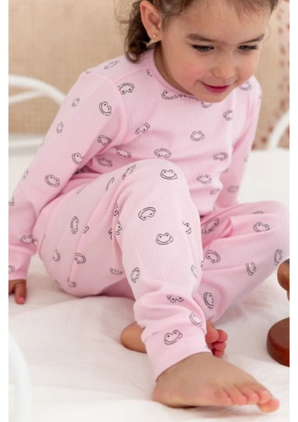 %100 Pamuk Desenli Kız Çocuk Pijama Takımı modelleri