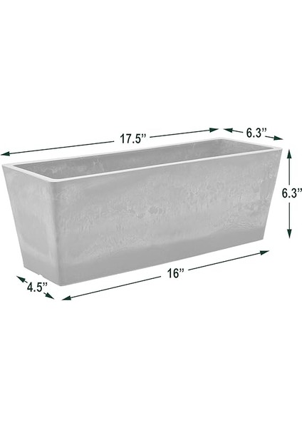 Bahçe Ürünleri Psw U45CT Sadelik Pencere Kutusu, 44,5 cm x 17,78 cm x 15,24 Cm, Çimento indirimleri