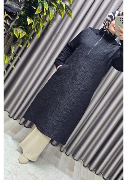 Kadın Giyim Büyük Beden Kapşonlu Polarlı Kapitone Kap fırsatları