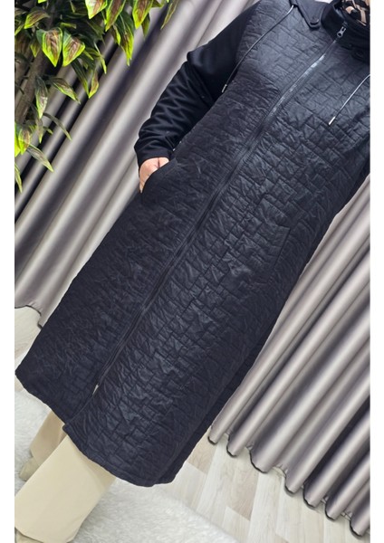 Kadın Giyim Büyük Beden Kapşonlu Polarlı Kapitone Kap indirimleri