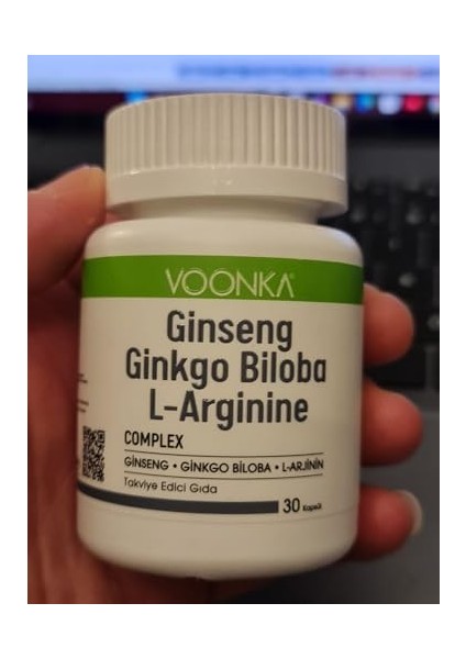 Voonka Ginseng Ginkgo Biloba L-Arginine 30 Kapsül 1 Paket