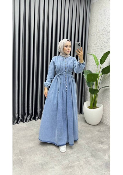 Yıkamalı Denim Kot Elbise