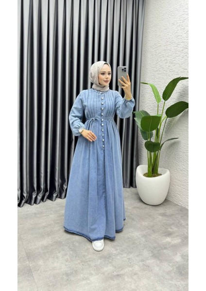 Yıkamalı Denim Kot Elbise modelleri