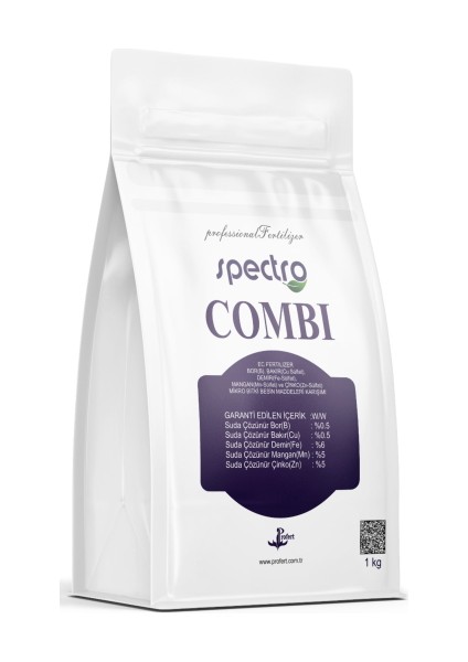 Spectro Combı Mikro Elementli Toz Gübre 1 kg – Fe, Zn, Mn, Cu, B Içerikli Şelatlı Gübre – Yüksek Çözünürlük ve Maksimum Verim
