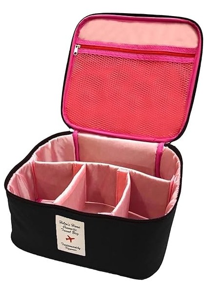 Tipi Bölmeli Makyaj Kozmetik Çantası Organizer (Siyah) fırsatları