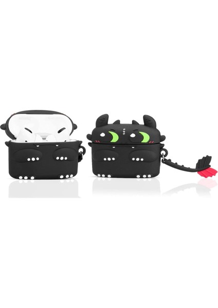 Airpods Pro 3. Nesil Uyumlu Sevimli Siyah Gecenin Öfkesi Figürlü Darbe Önleyici Kulaklık Koruma Kılıfı fiyatları