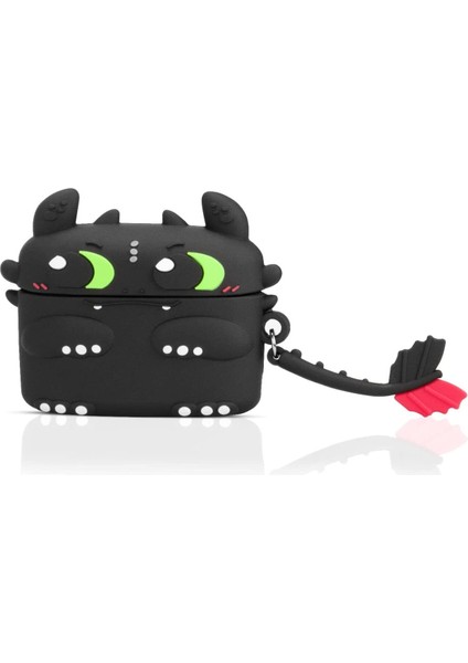Airpods Pro 3. Nesil Uyumlu Sevimli Siyah Gecenin Öfkesi Figürlü Darbe Önleyici Kulaklık Koruma Kılıfı modelleri