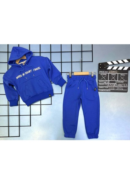 Jelibom Travel Baskılı 3 Iplik 3-10 Yaş Erkek Ikili TAKIM-43002250 - Saks Mavisi