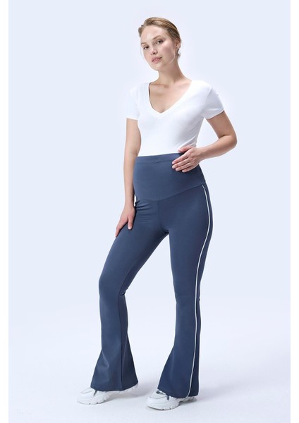 Imaj 437 Gri Renk Toparlayıcı ve Extra Esnek Etkili Yüksek Bel Ispanyol Paça Hamile Tayt